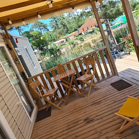 Mobil Avec Terrasse - Proche Plages Cap-ferret - 4-6 Pers 4 Etoiles Les Viviers Кемпинг